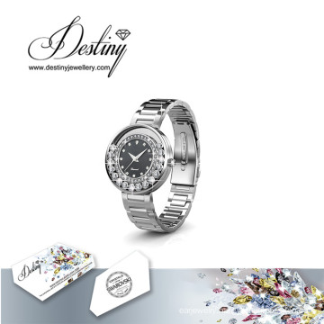 Destiny Jewellery Crystal From Swarovski Classic Leather Watch